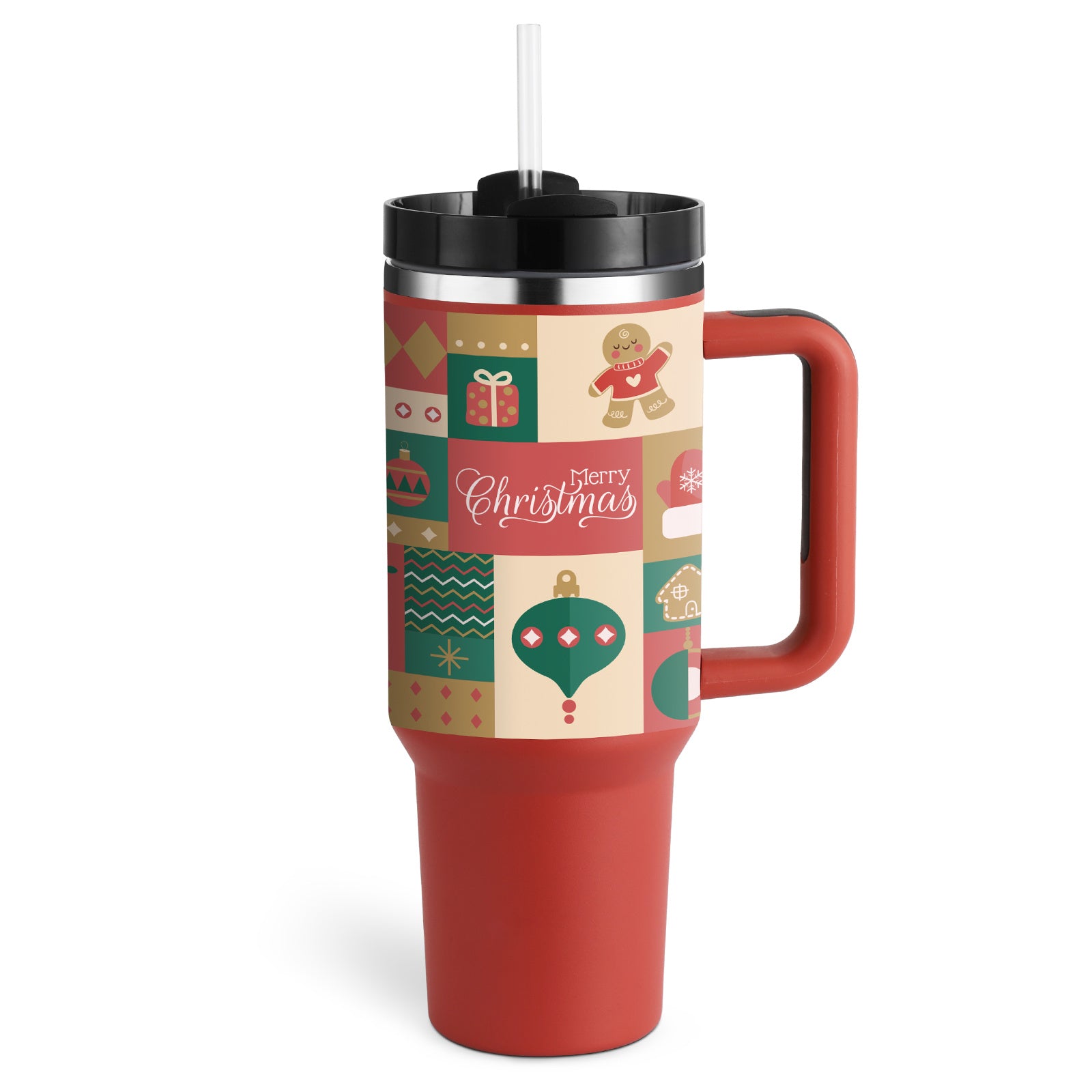 40oz Insulated Tumbler With Handle & Straw