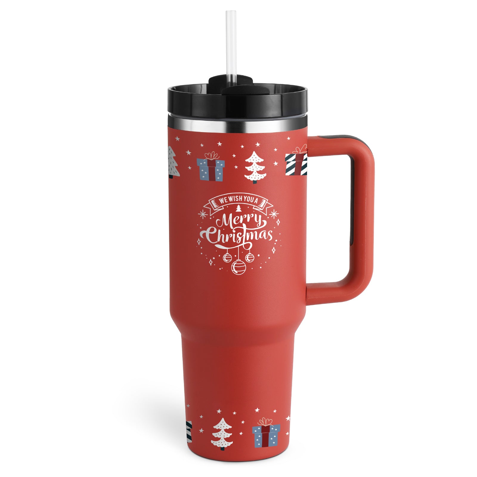 40oz Insulated Tumbler With Handle & Straw
