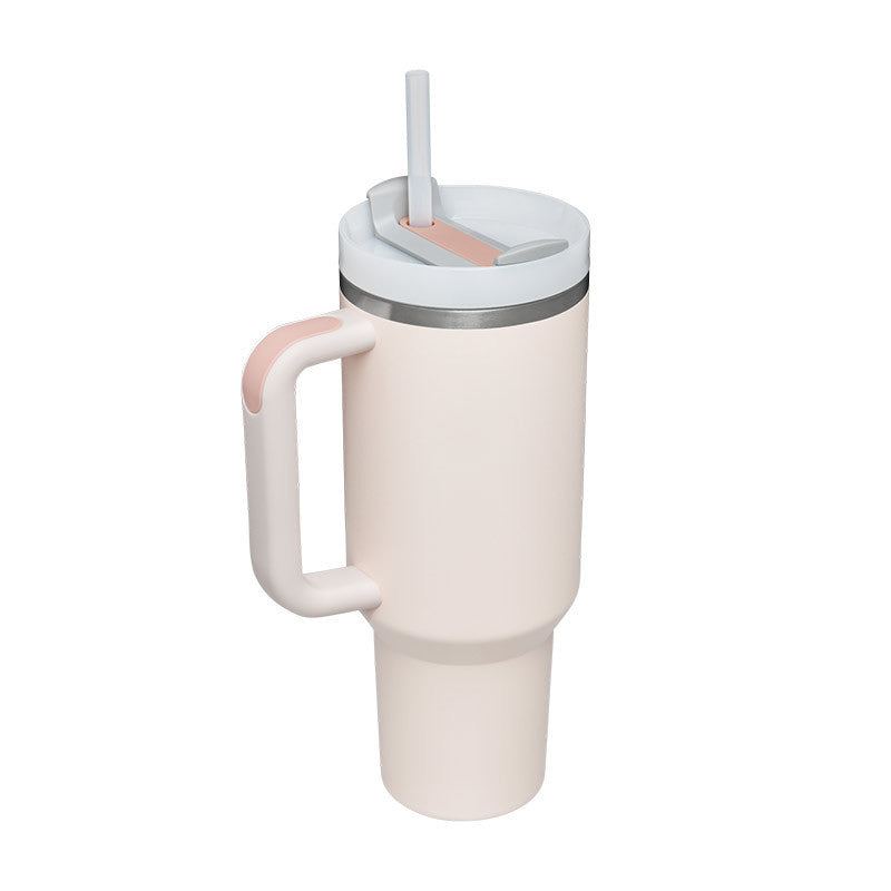40oz Insulated Tumbler With Handle & Straw