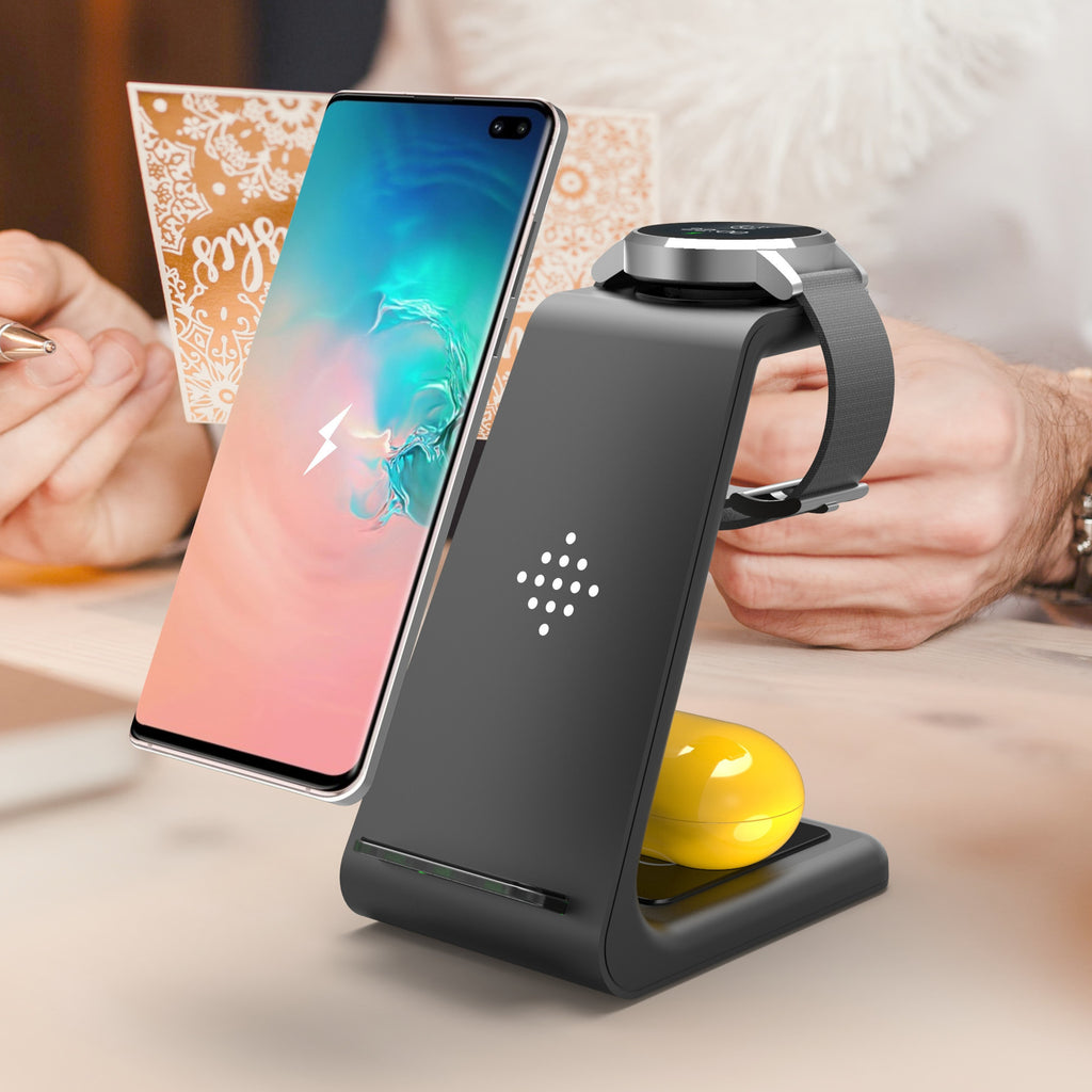 3-in-1 Magnetic Wireless Charging Station – Fast Charging Dock for Phone, Watch & Earbuds