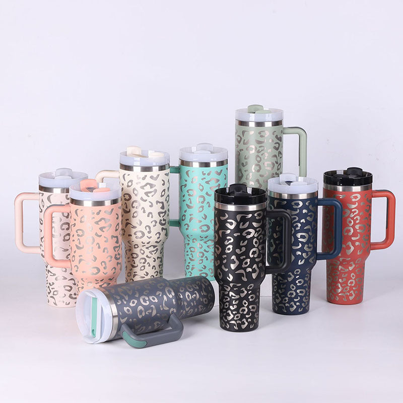40oz Insulated Tumbler With Handle & Straw