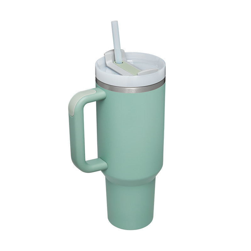 40oz Insulated Tumbler With Handle & Straw